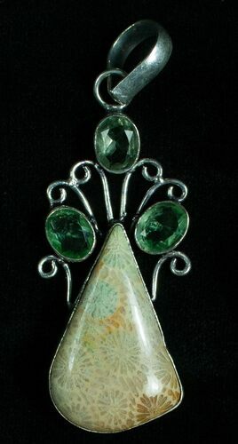 Fossil Coral Pendant - Sterling Silver #6020